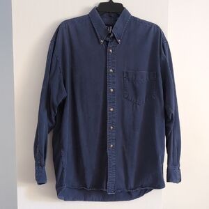 GAP Men's Navy Button Down Shirt Lg